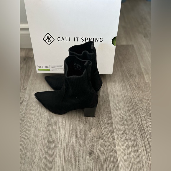 Sara Heeled Chelsea Booties in Black Textile Microfibre - Picture 8 of 9